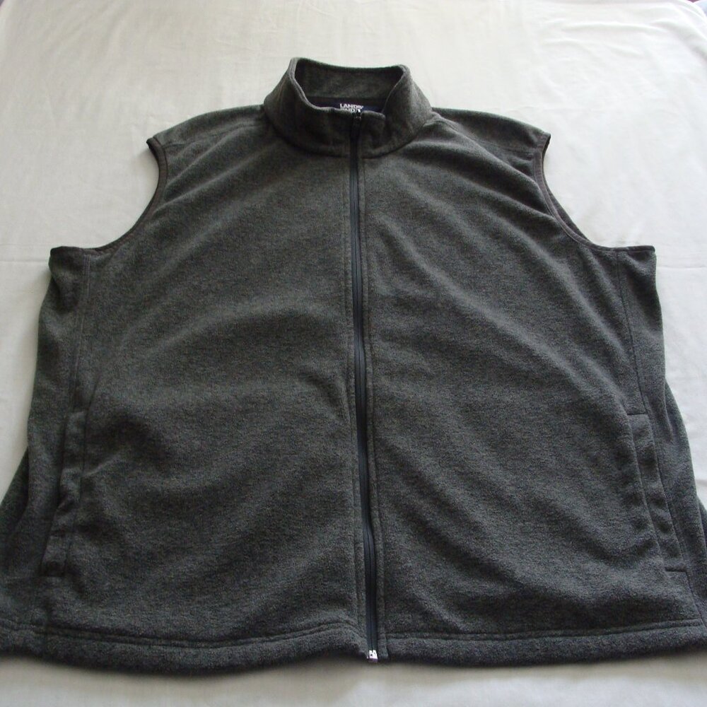 LANDS' END Medium Gray Sleeveless ZIP Up "OEKO-TEX" FLEECE Vest Sz XL (46-48)